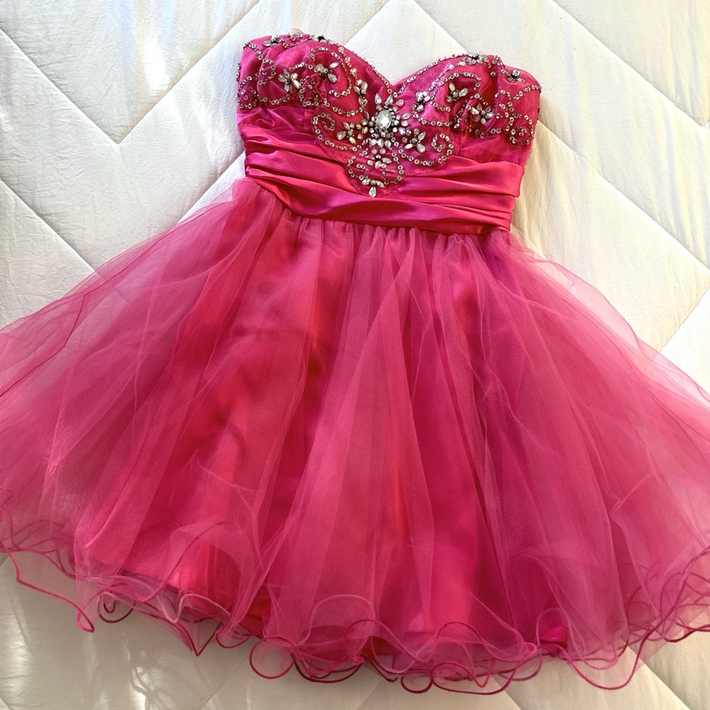 Pink Strapless Mini Dress